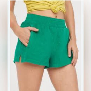 OFFLINE By Aerie Summer Lights green terry Short size small